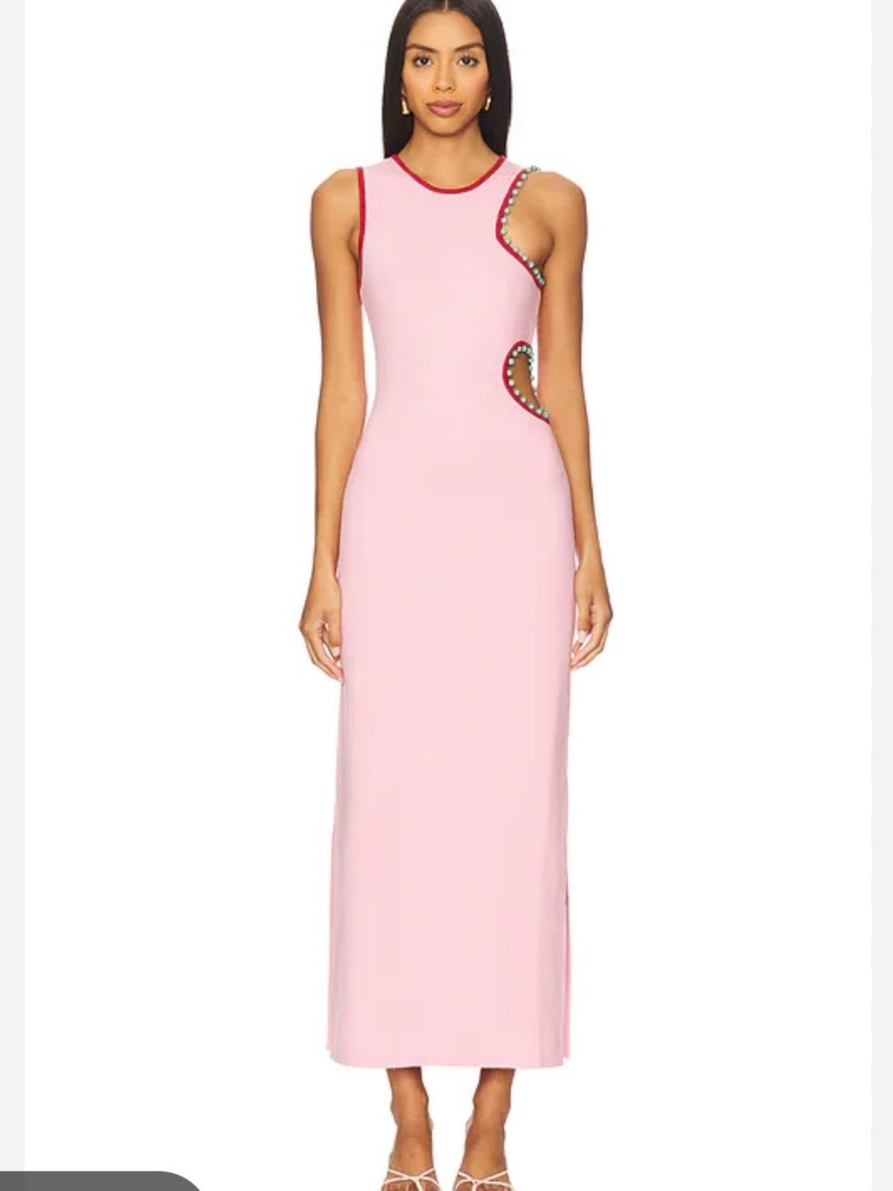 NWTretail $258. #theWolfgang #Reclectic Sleeveless Pink Cutout Midi Dress Trim